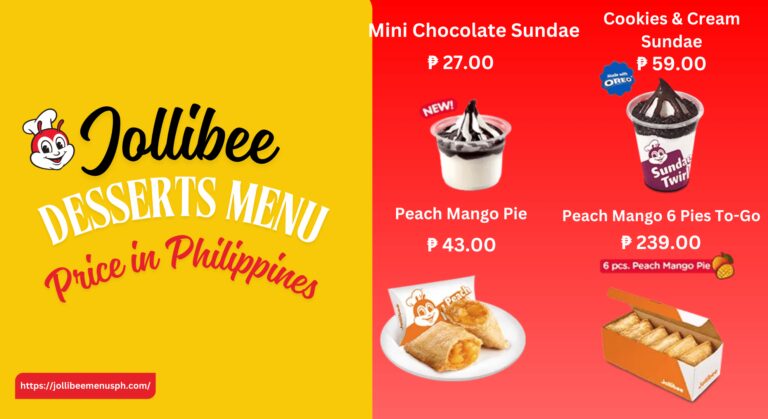 Jollibee Desserts Menu With Prices in Philippines