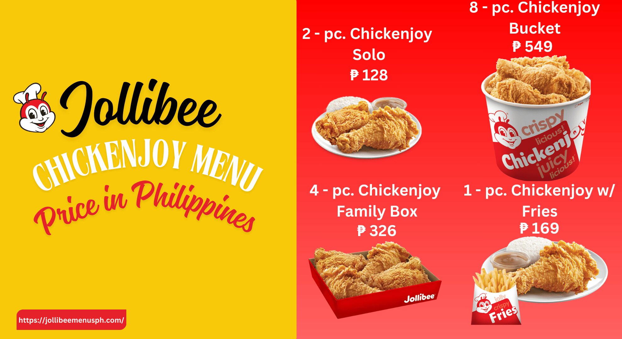 Jollibee Chickenjoy Menu Price List & Menu Card 2025