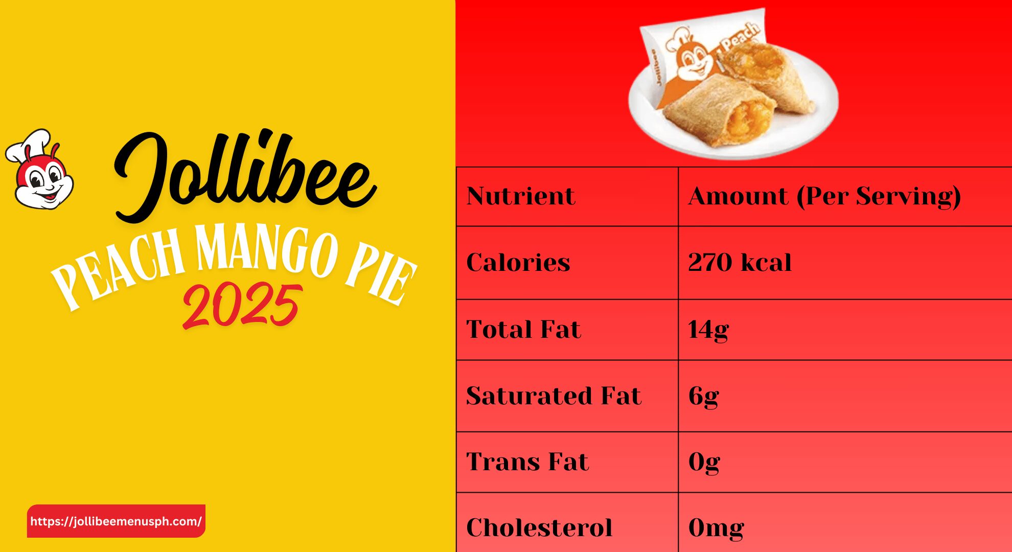 Jollibee Peach Mango Pie Calories